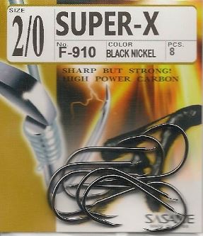 Sasame F-910 Super-X Black Nickel 3/0 (8 pcs)